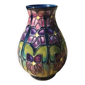 Moorcroft Violet Pattern Vase of Squat Ovoid Form