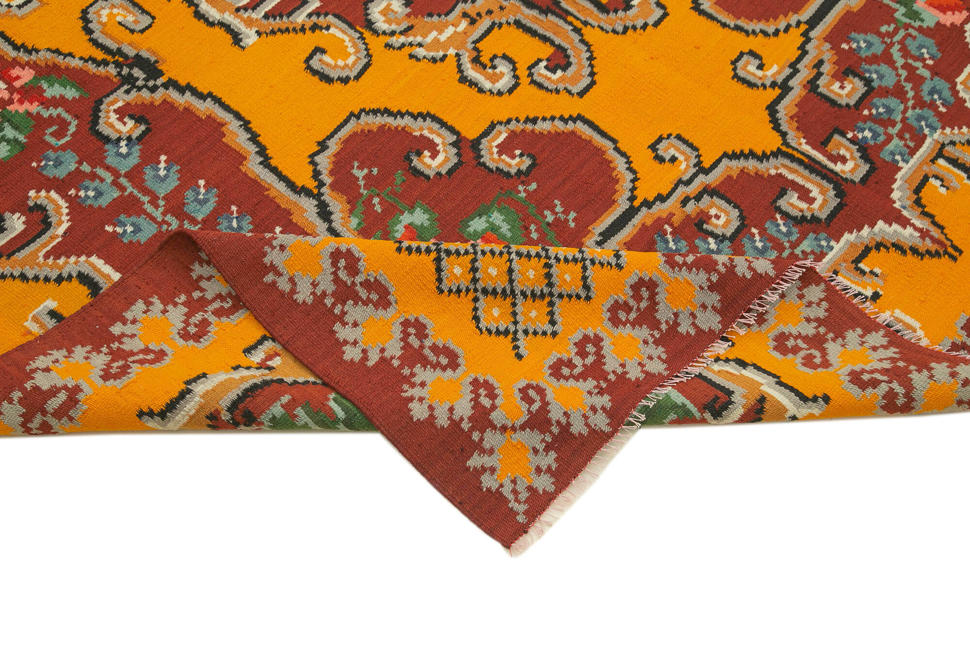 Handmade Vintage Moldovian Red Kilim 192 cm x 275 cm - 23399