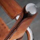 Fauteuil en cuir cognac
