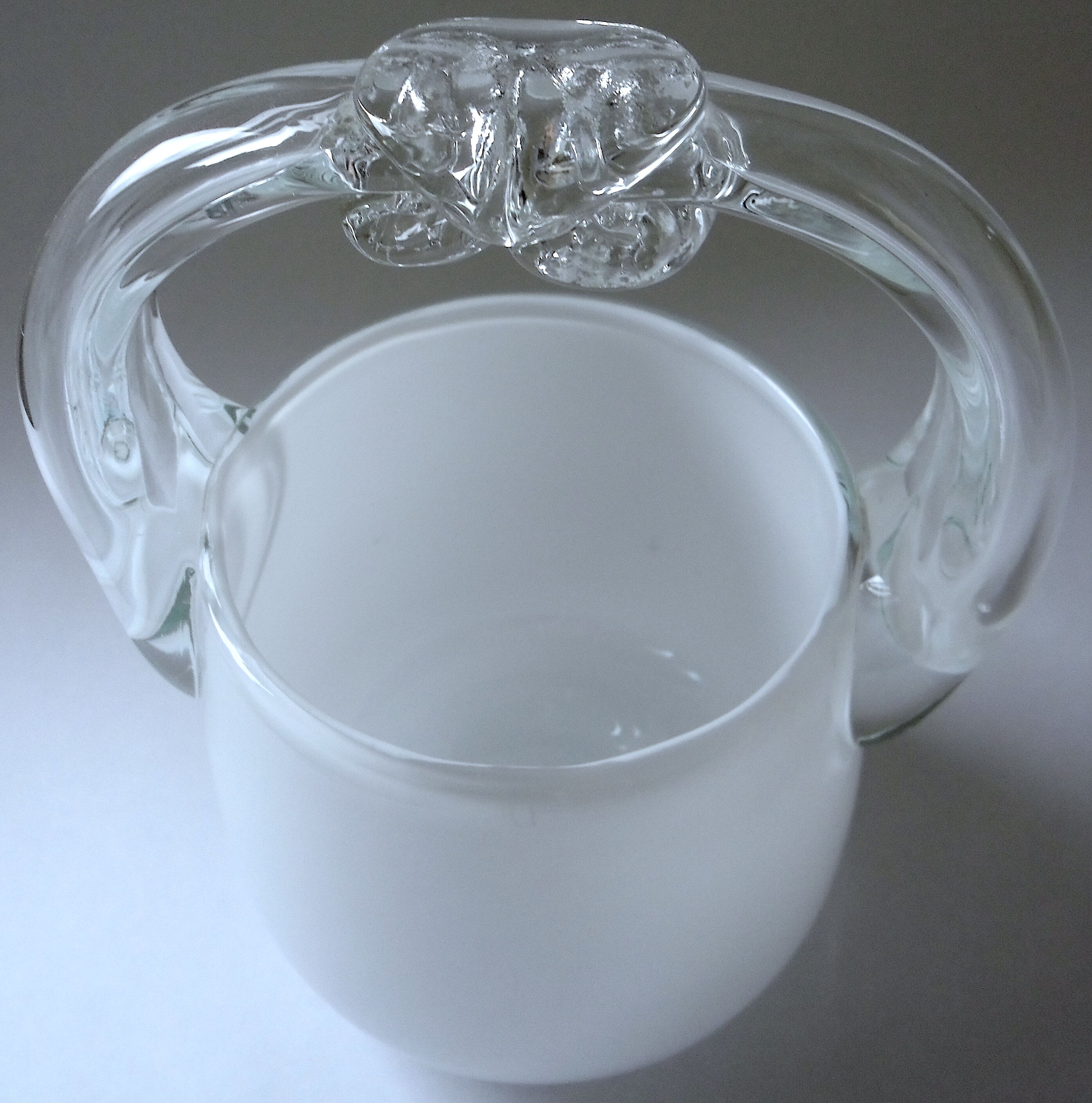 Vintage ice bucket in colorless and white "ouzo" crystal