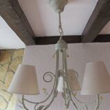Lustre vintage, 3 feux, fer forgé