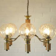 Suspension vintage en laiton, élégante et rustique, style colonial