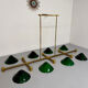 Suspension en laiton et opaline verte 260 cm années 70