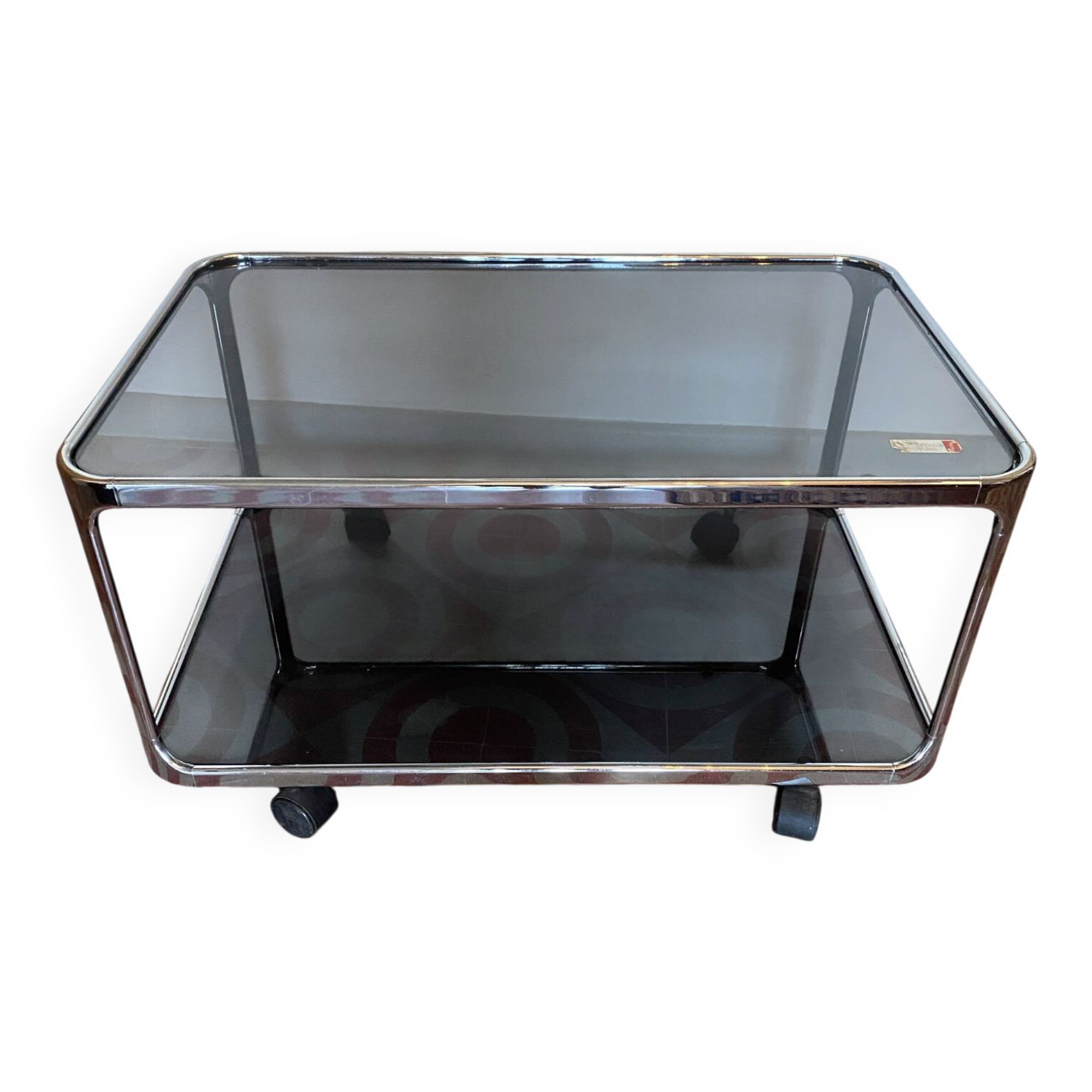 Table basse sur roulettes, années 70