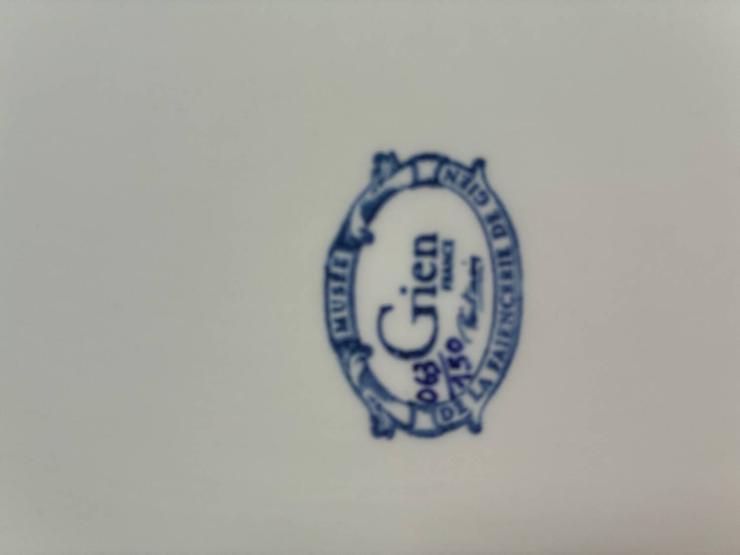 Gien blue birds trivet numbered