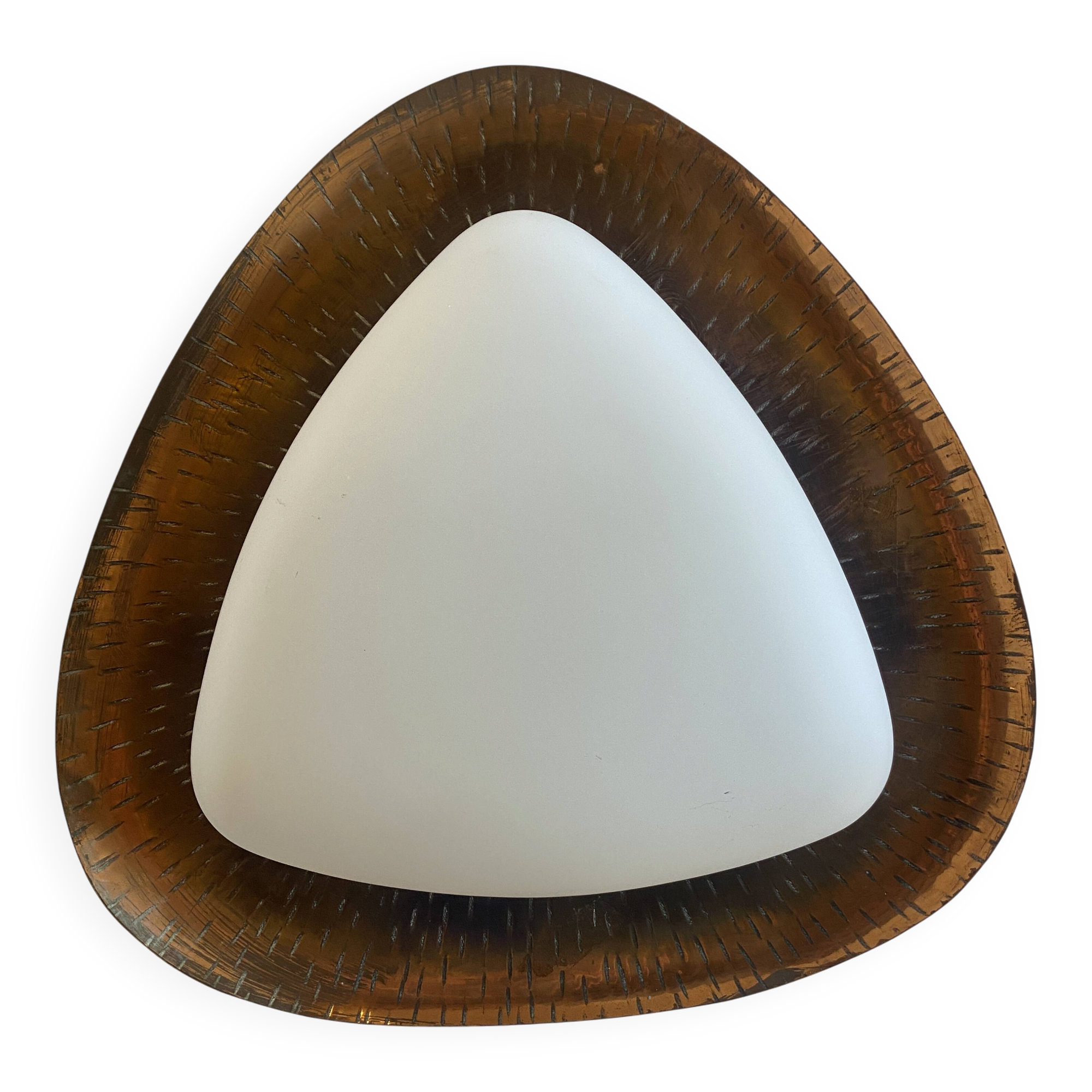 Goffredo Reggiani Triangular Applique RN in copper and opal glass