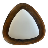 Goffredo Reggiani Applique triangulaire RN cuivre et verre opalin