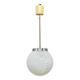 Czechoslovak Ribbed Opaline Glass Pendant Light, 1970s