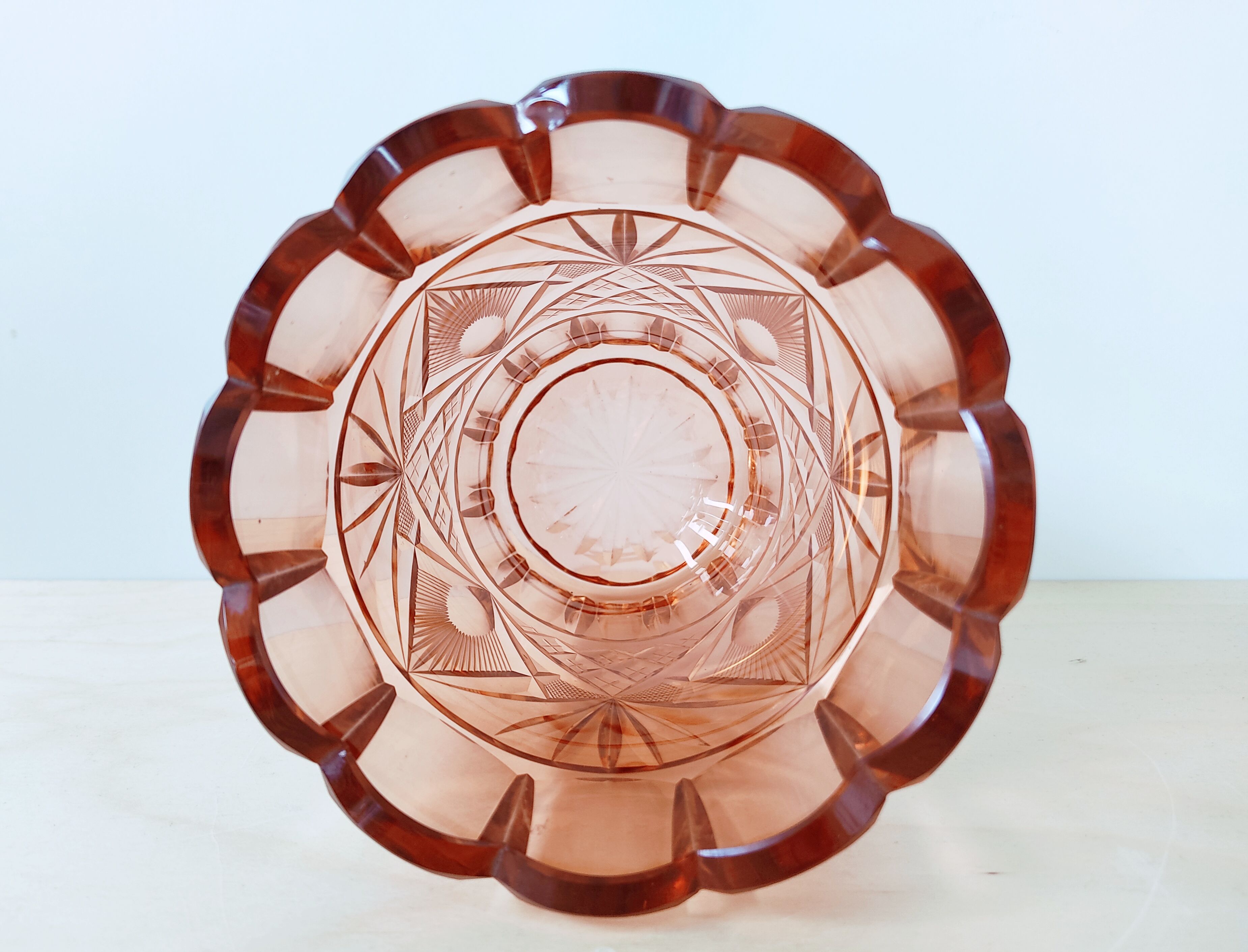 Val Saint Lambert rosaline crystal vase