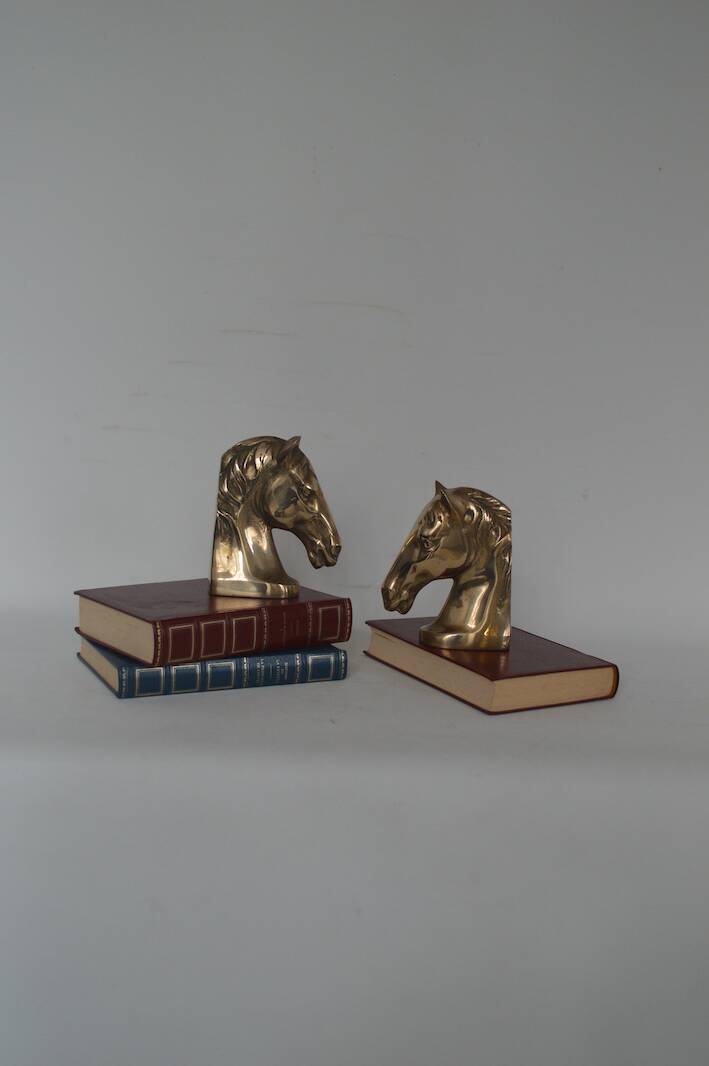 Brass horse bookends