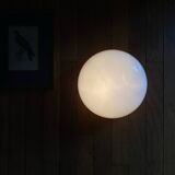 Wall-mounted ceiling light half-spherical 25 cm white opal glass