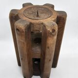 Teak candle holder