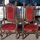 Pair of antique armchairs, carved in walnut