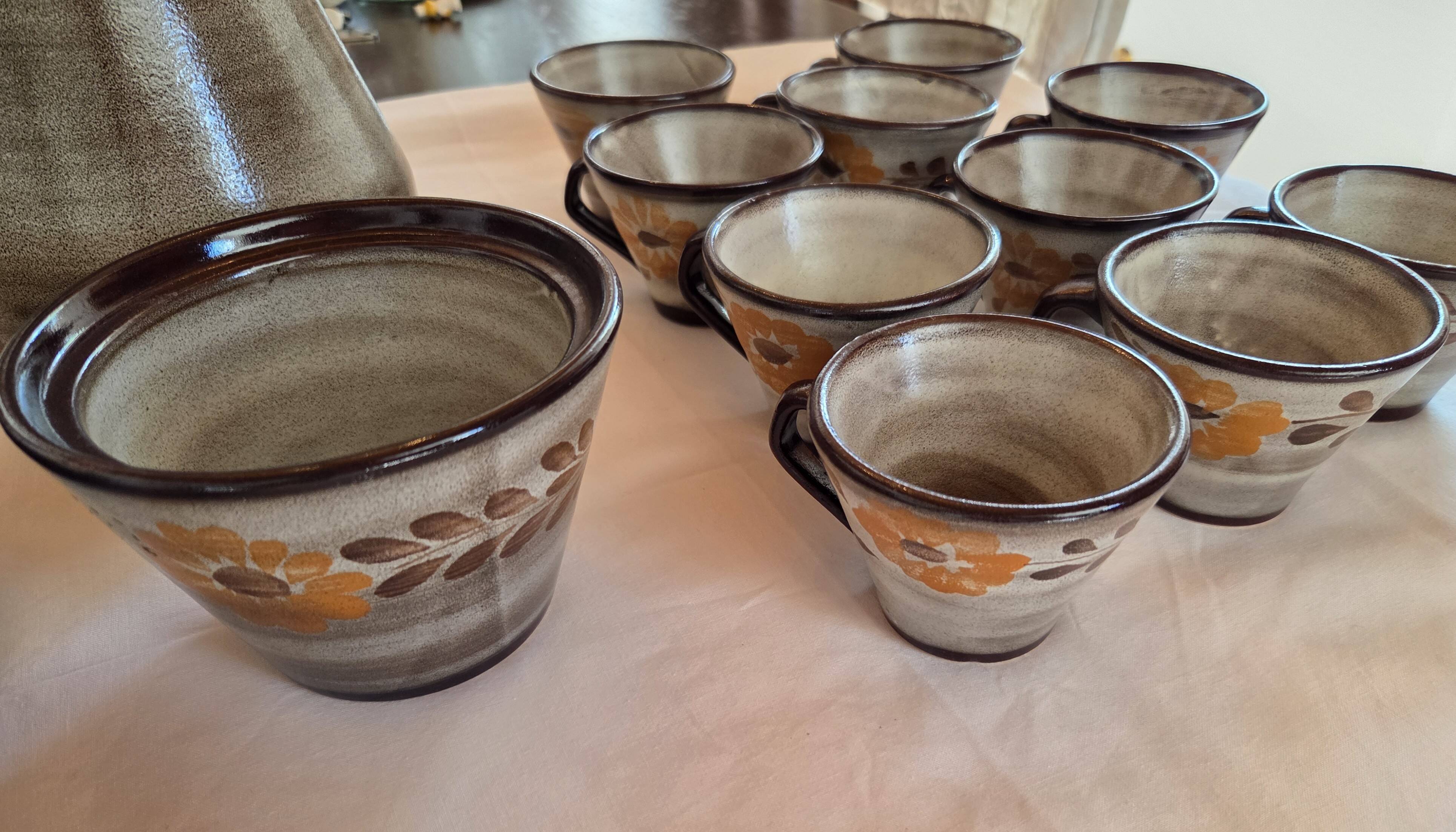 Vintage coffee service in stoneware from Soufflenheim - 20 pieces