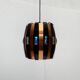 Lampe suspension danoise en métal cuivre et noir et prisme de style mid-century modern par Werner Schou pour Coronell Elektro