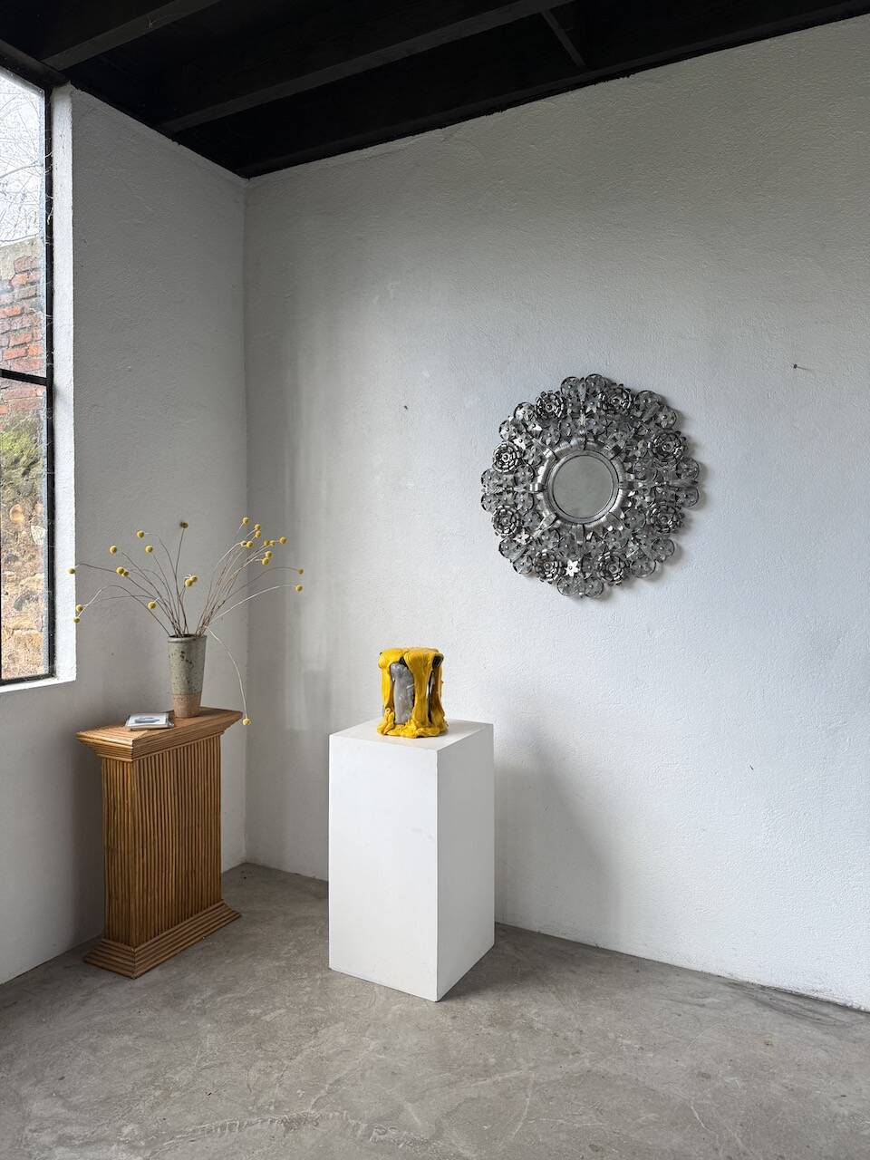 Vintage Mexican metal large mirror