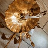 Double wall lamp in golden metal ears of wheat