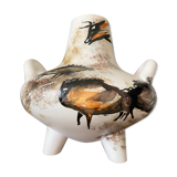 Ceramic vase with rock decoration Vallauris 1960