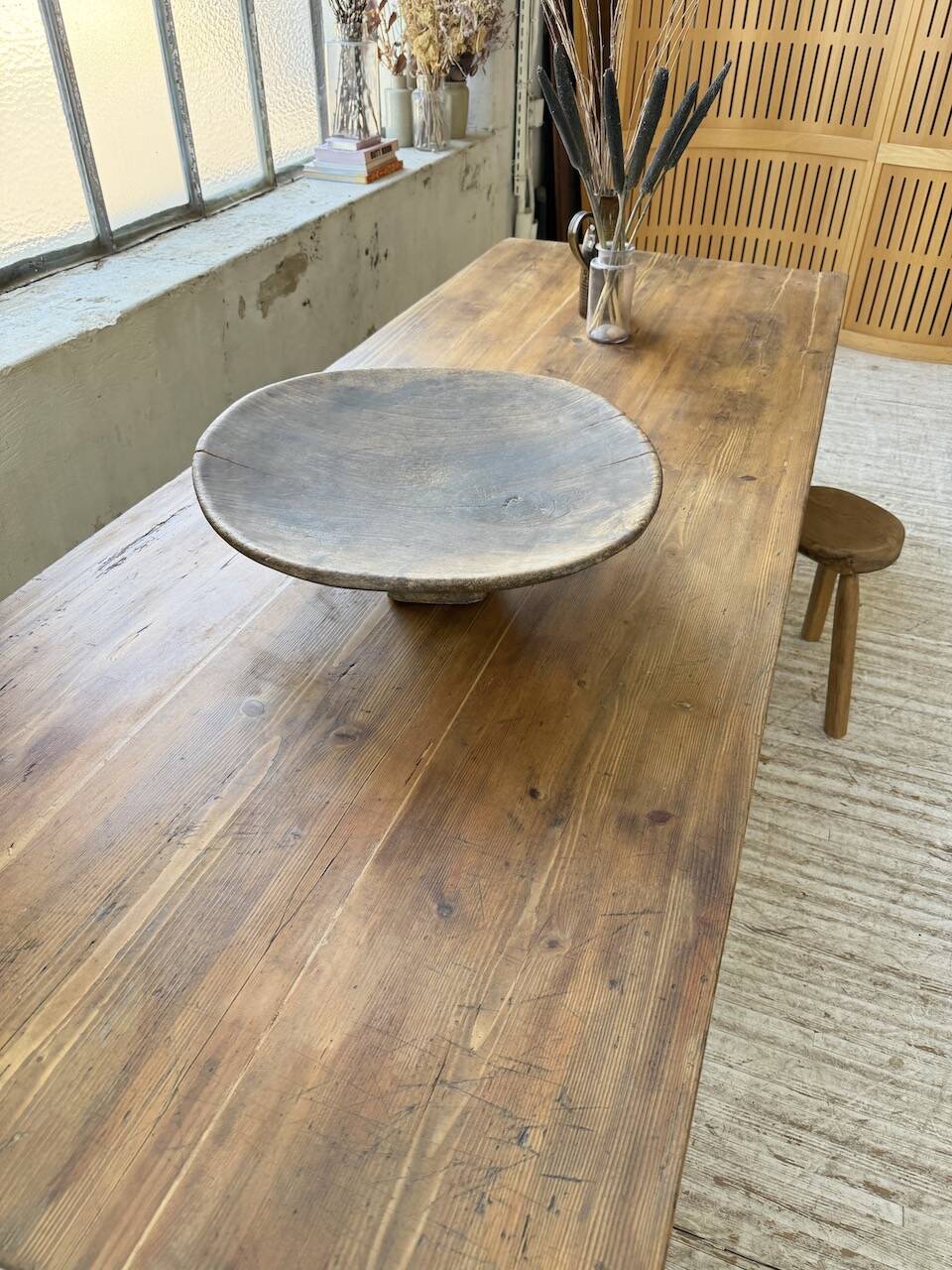 50s pine and oak farmhouse table 2.5m