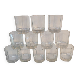 12 verres octogonaux