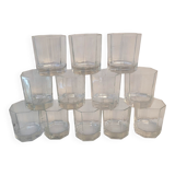 12 octagonal glasses - 80's