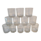 12 verres octogonaux - années 80