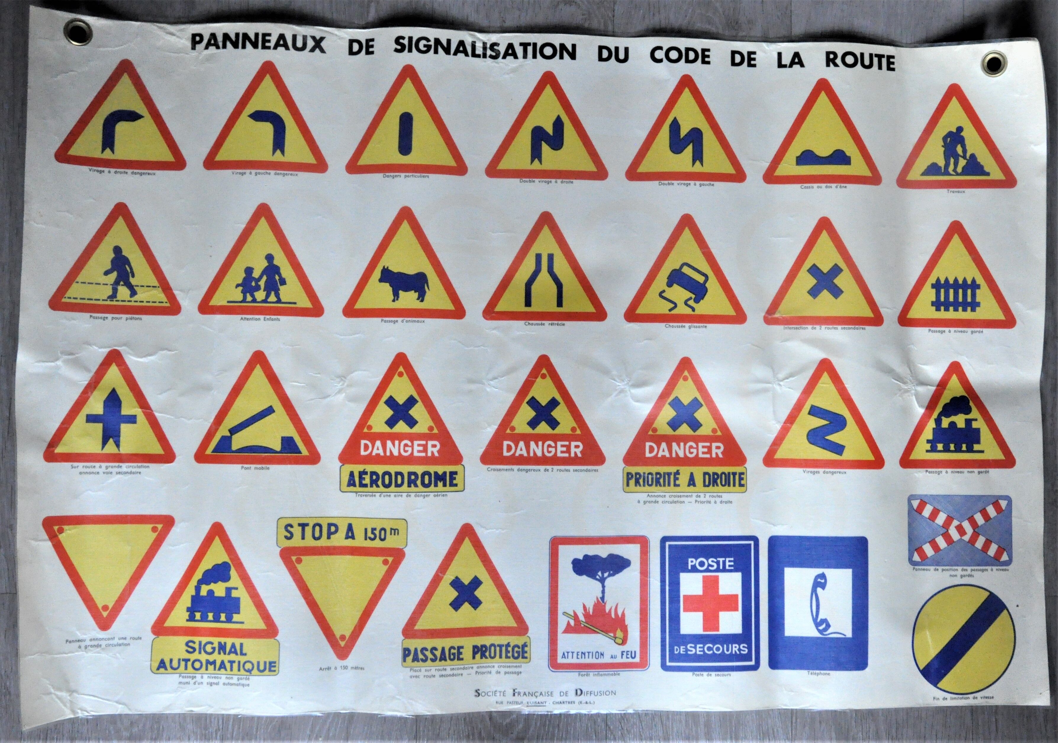 Old driving school poster highway code collection deco garage workshop