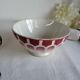 Old bowl in earthenware DIGOIN SARREGUEMINES with faceted burgundy.