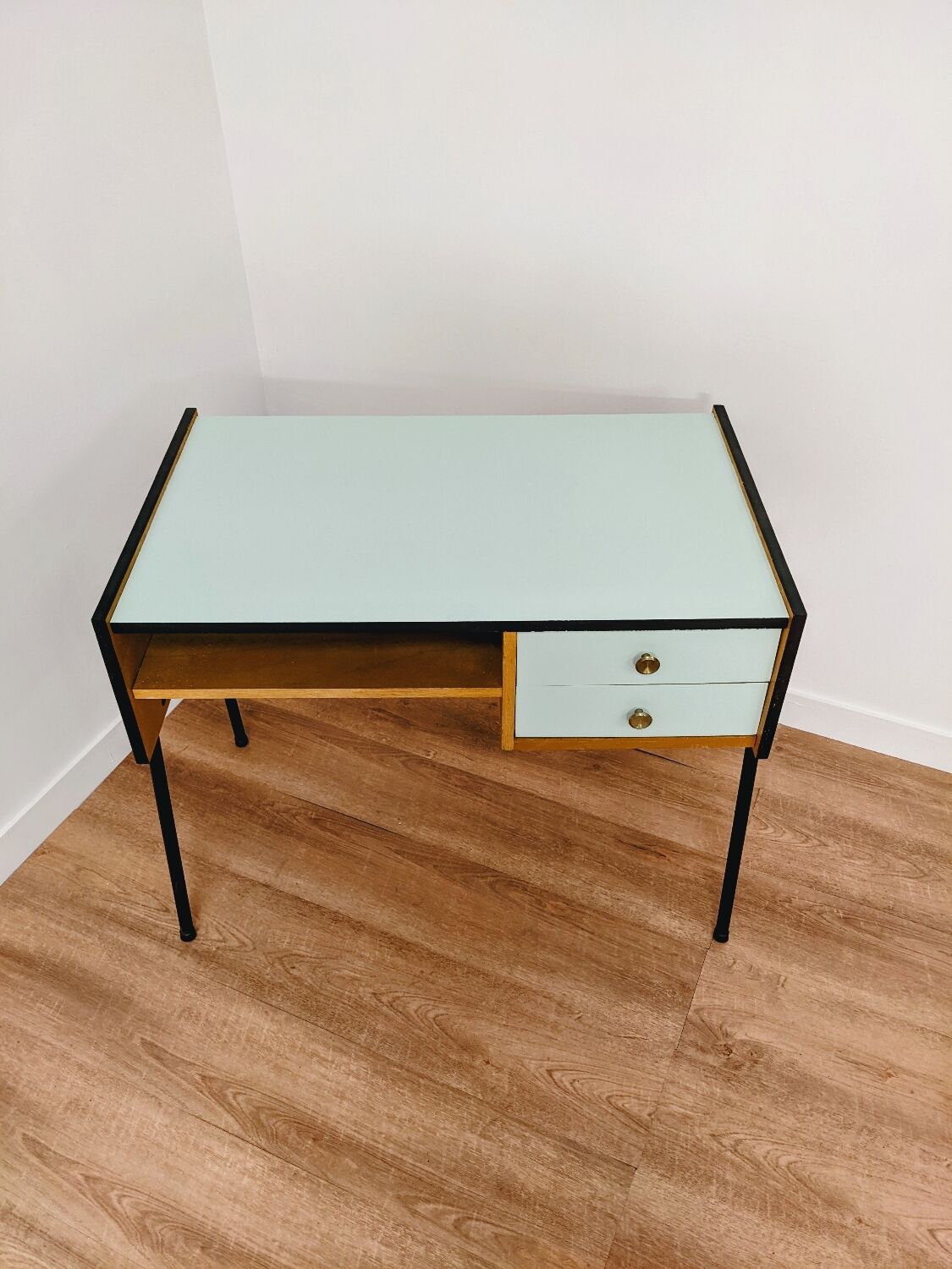 Vintage Scandinavian-style wooden desk