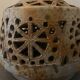 Openwork stoneware lamp foot signed Agnès Escalas, 1970