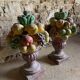 Pair of painted plaster Médicis vases