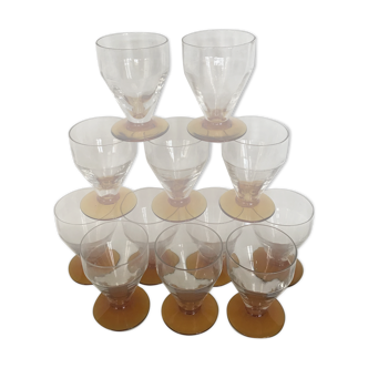 Set of 12 glasses 19th century