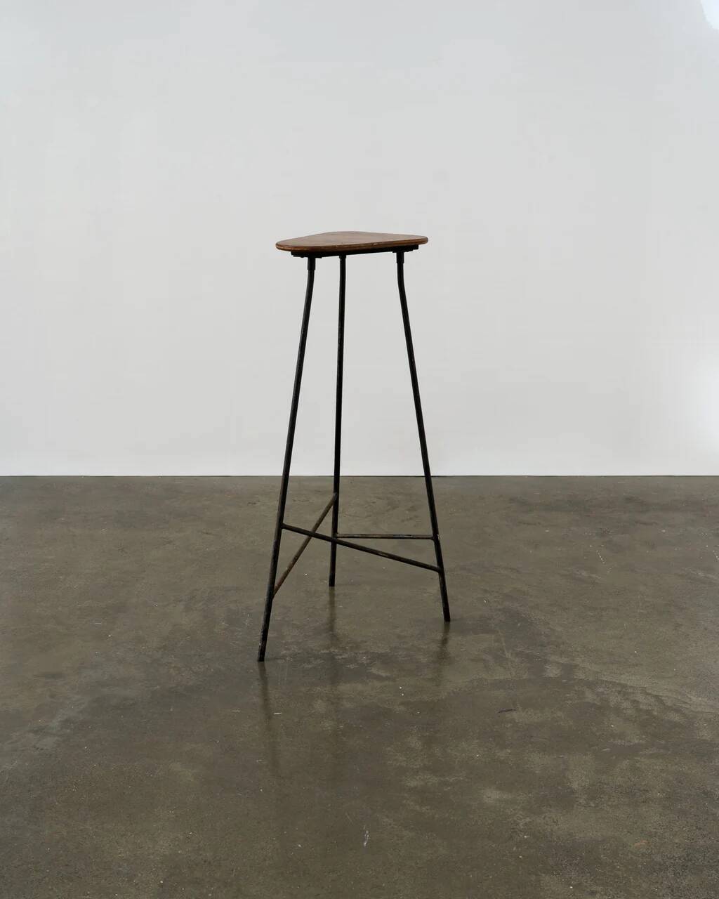 Modernist iron tripod pedestal / stool