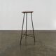 Modernist iron tripod pedestal / stool