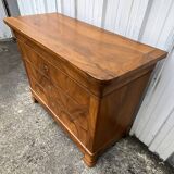Commode Française Louis Philippe Milieu 19ème Siècle En Ronce De Noyer