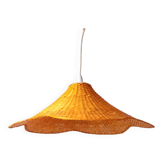 Woven wicker pendant light 1970