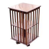 Art Deco style revolving bookcase in walnut and oak