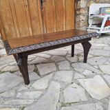 Brutalist coffee table in sculpted oak
