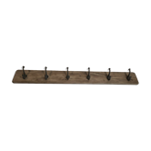 wooden school coat rack and iron hooks