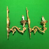 Pair of bronze wall lamps