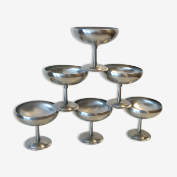 Set of six stainless steel ice cups from Letang-Rémy