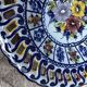Openwork ceramic dish, hand-painted, Alcobach, Portugal, 35 cm diameter
