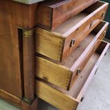 Empire commode in walnut with white marble top from the 19th century