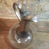 Aiguière en verre et métal argenté