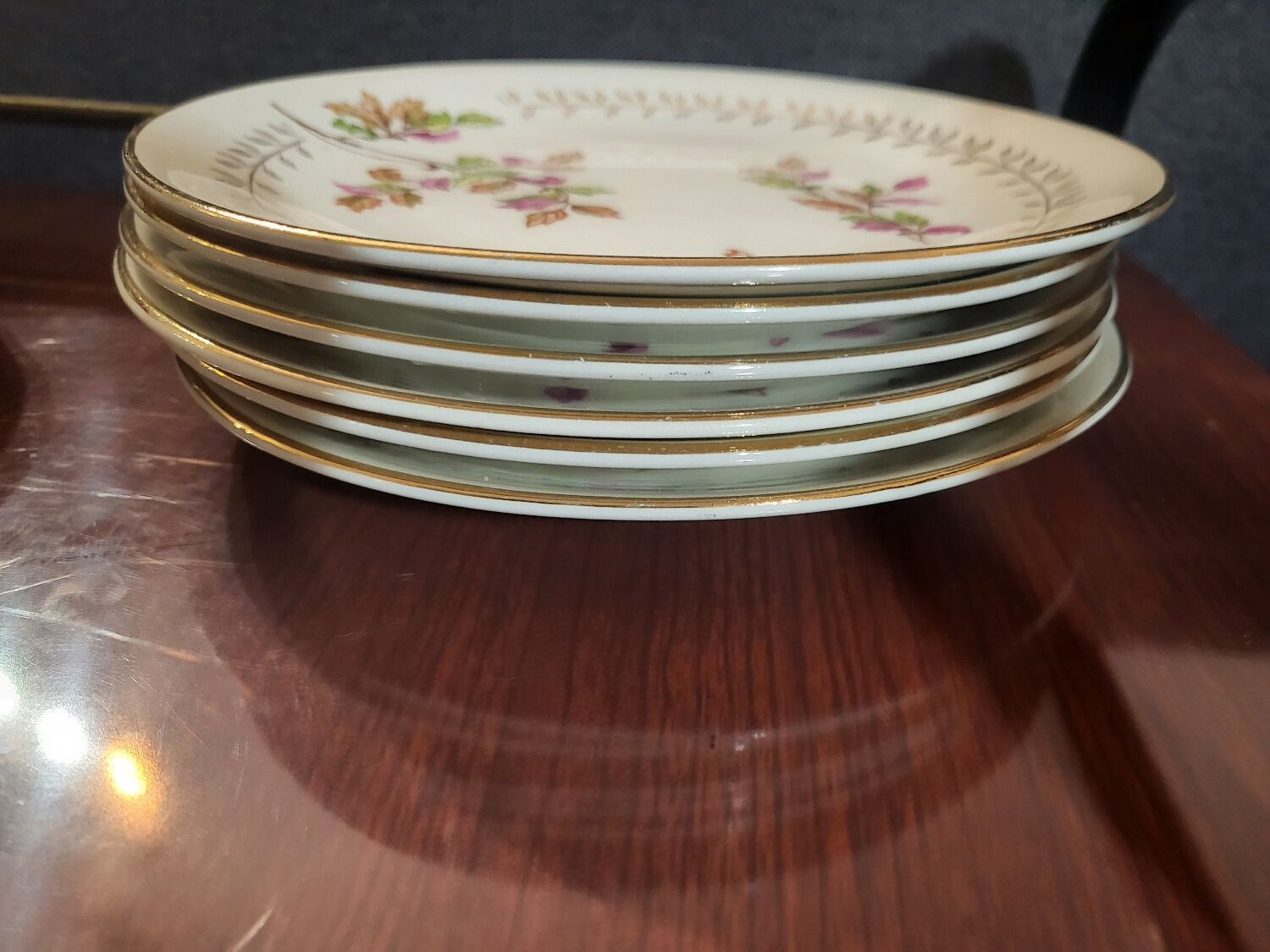 Lots of 6 dessert plates gien model sous bois