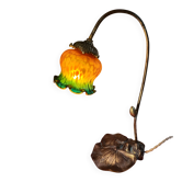 Art Nouveau lamp, patinated bronze design, 42x28 cm, electrical compliant.