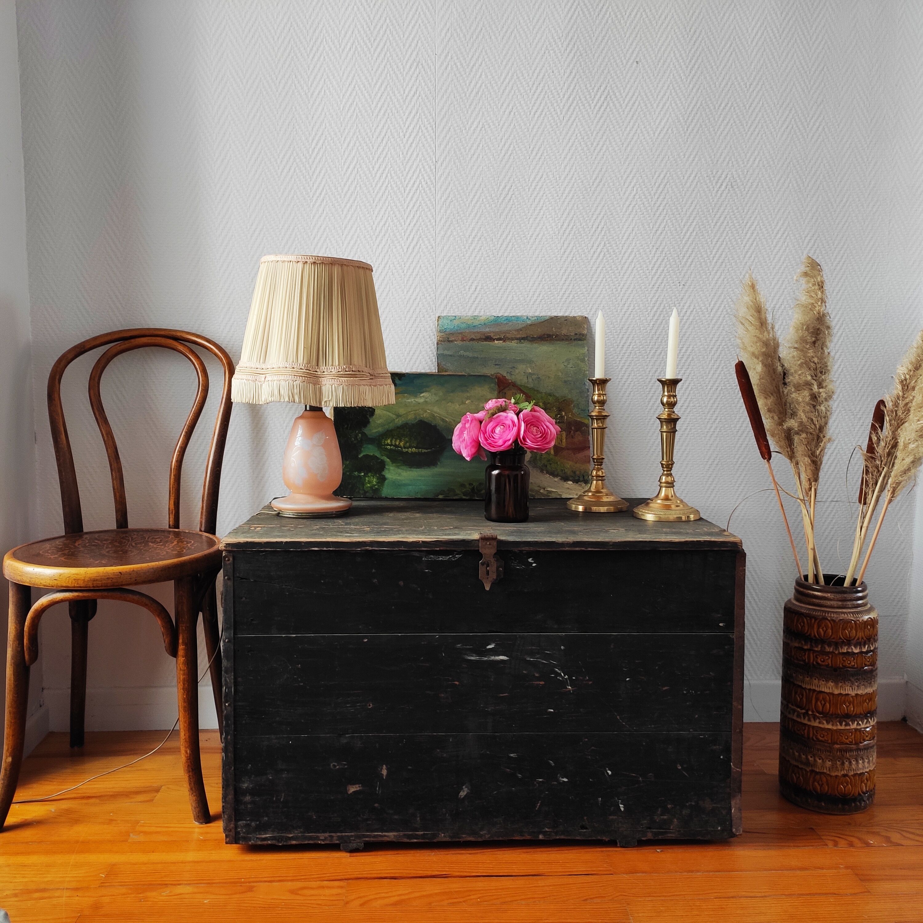 Chest old trunk fir wood