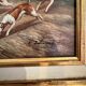 Oil Painting Panel Wood Gilded Hunting English Dog 19th Century