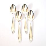 DEETJEN set of 4 silver-plated dessert spoons with a modernist scalloped design.