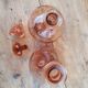 Duo de flacons en verre rose vintage